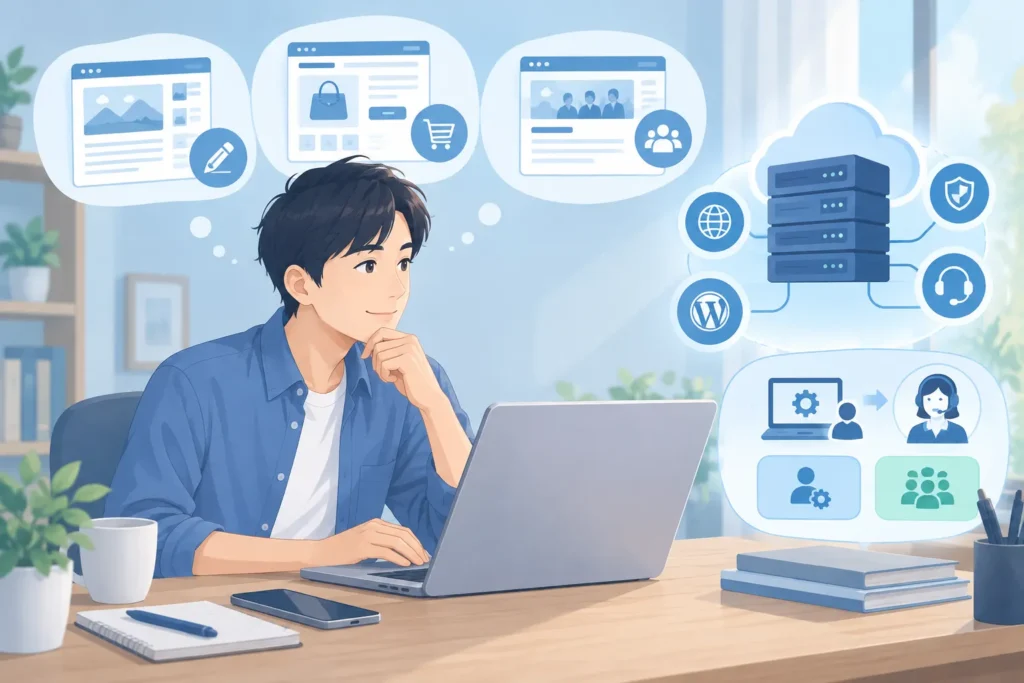 まず確認したいのは、副業サイトの目的です：AI生成イメージ