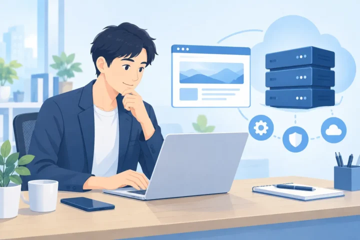 副業用サイトを始める前に知っておきたい、エックスサーバーの選び方：AI生成イメージ