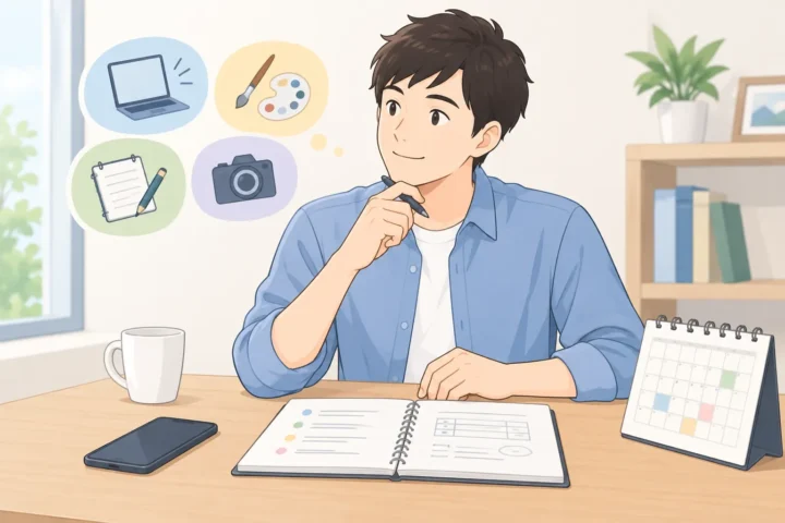 副業をしたい会社員が、最初に確認したい選び方と手順：AI生成イメージ